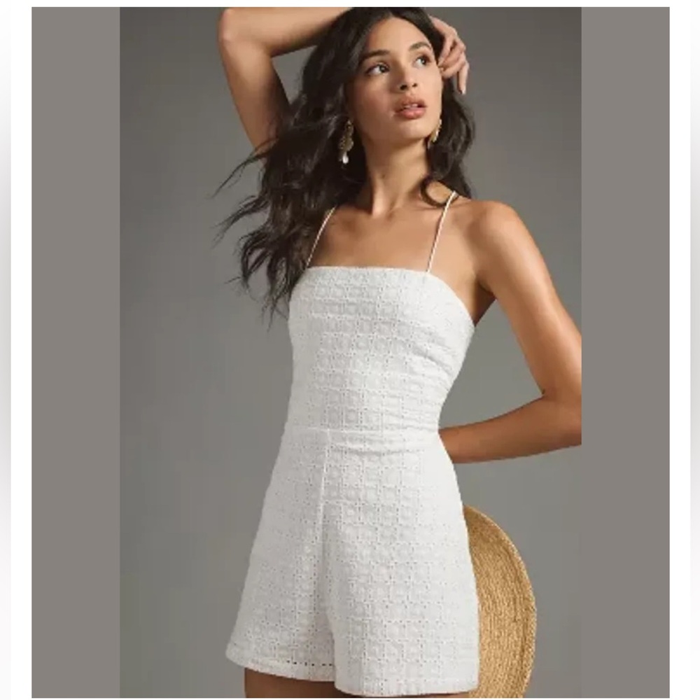 If by sea Anthropologie white eyelet romper. Size large! Never worn!